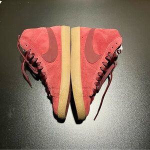 Red Nike blazers with gum bottom, size 6Y fits like size 8 women,